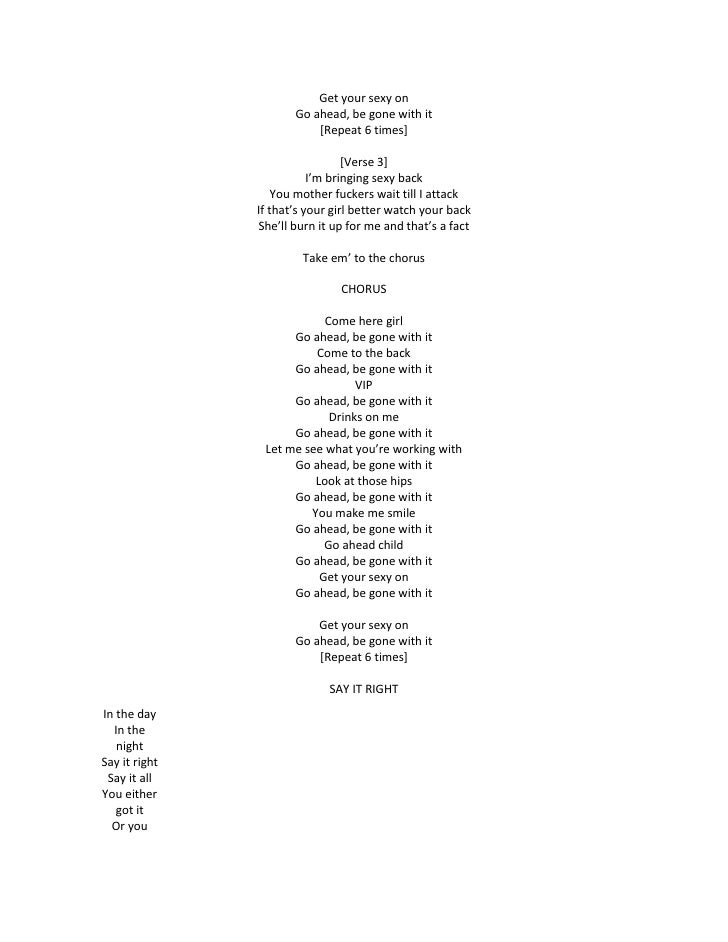 Im bringing sexy back lyrics pic 37